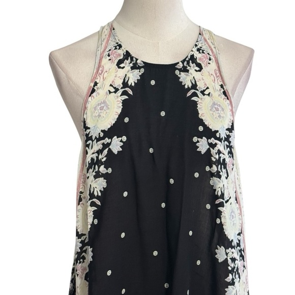 FREE PEOPLE FP Intimately Darjeeling Black Print Sleeveless Slip Dress Size M - Picture 9 of 13